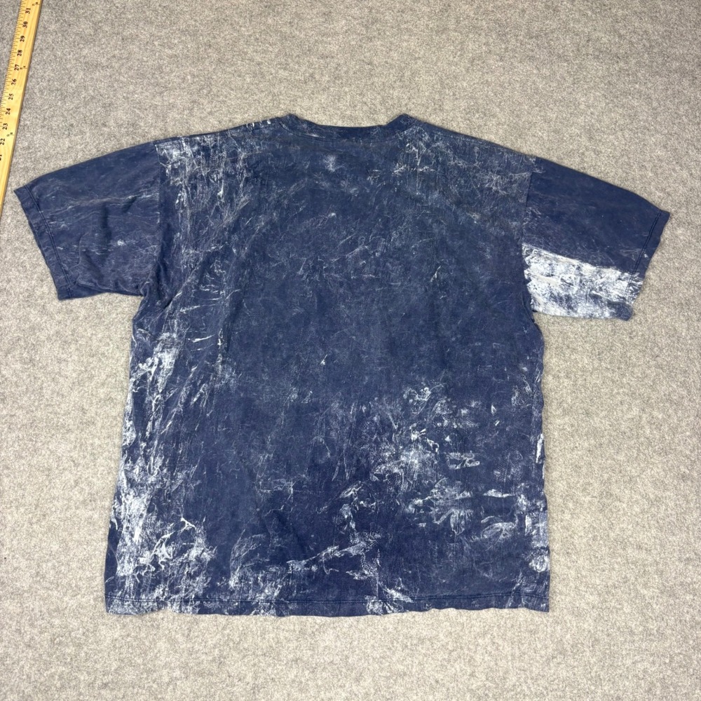 Adidas Originals Trefoil Mens T-Shirt Navy Blue Acid Wash Marble Graphic Tee XL - Picture 6 of 6